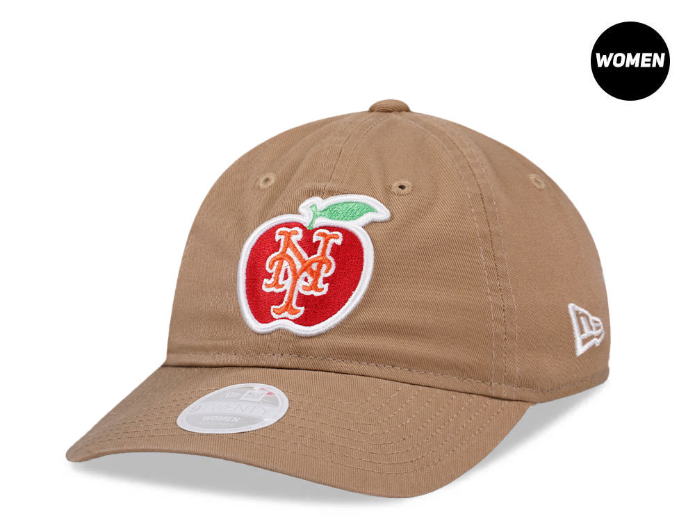 New Era New York Mets Khaki Apple Womens 9Twenty Strapback Cap