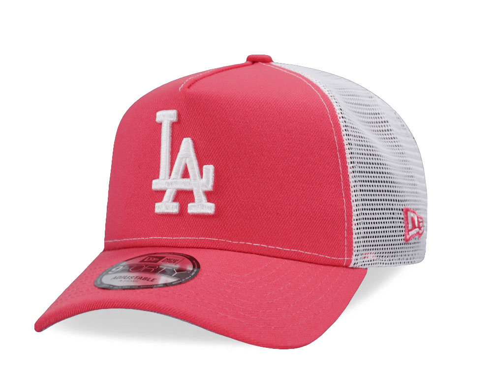New Era Los Angeles Dodgers Coral Trucker Edition 9Forty A Frame Snapback Cap