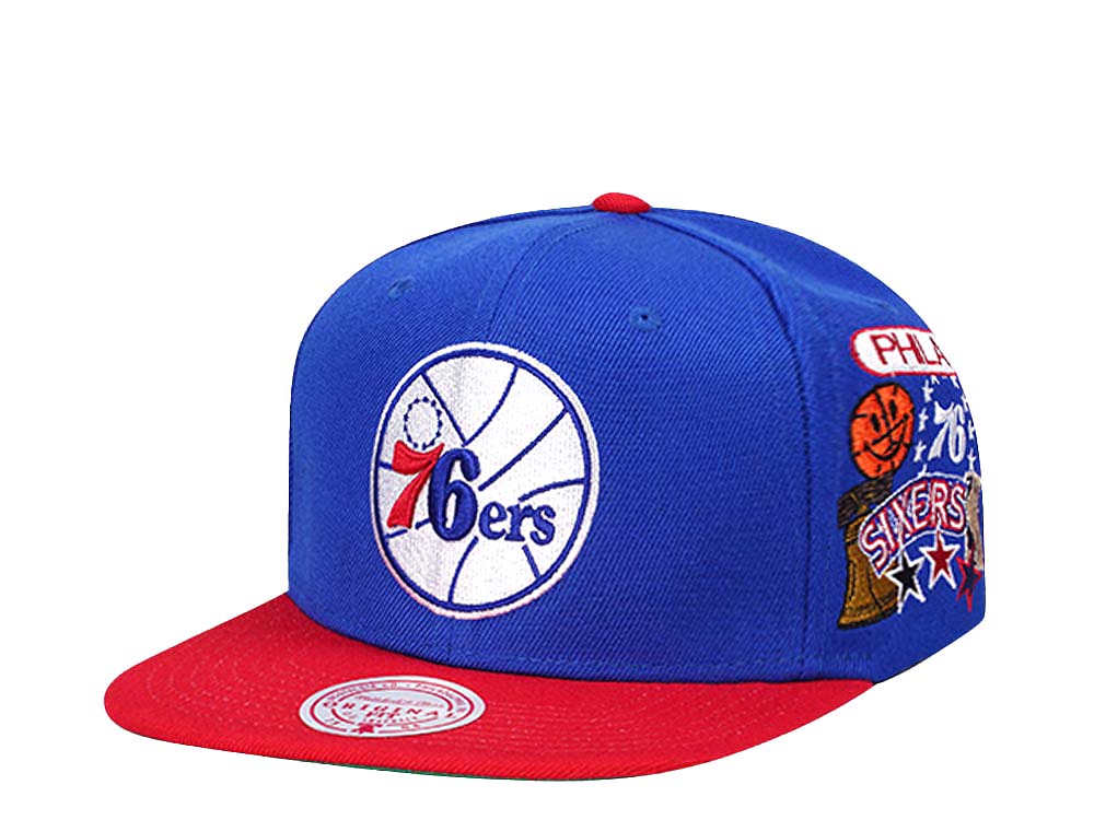 Mitchell & Ness Philadelphia 76ers Patch Overload Hardwood Classic Snapback Cap