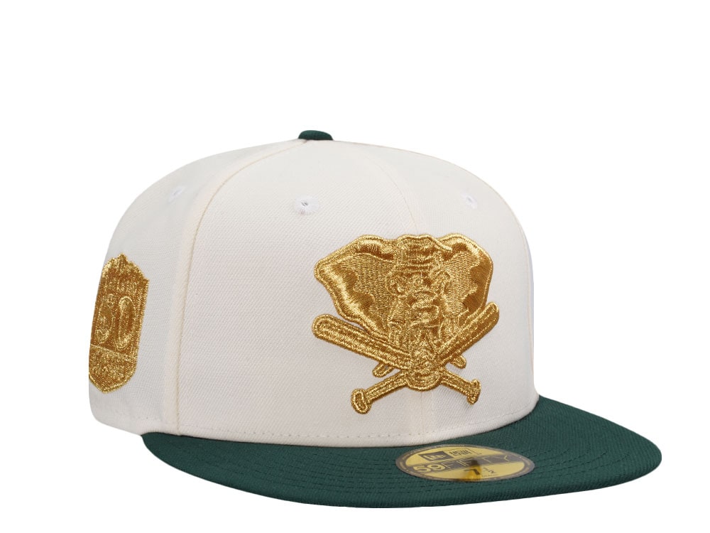 New Era Oakland Athletics 50th Anniversary 24k Chrome Two Tone Edition 59Fifty Fitted Cap