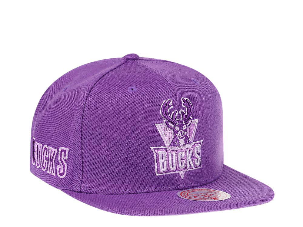 Mitchell & Ness Milwaukee Bucks Purple Hardwood Classic Snapback Cap