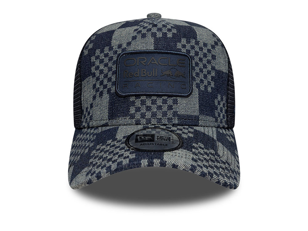 New Era Red Bull Racing Patterned Denim 9Forty A Frame Trucker Snapback Cap