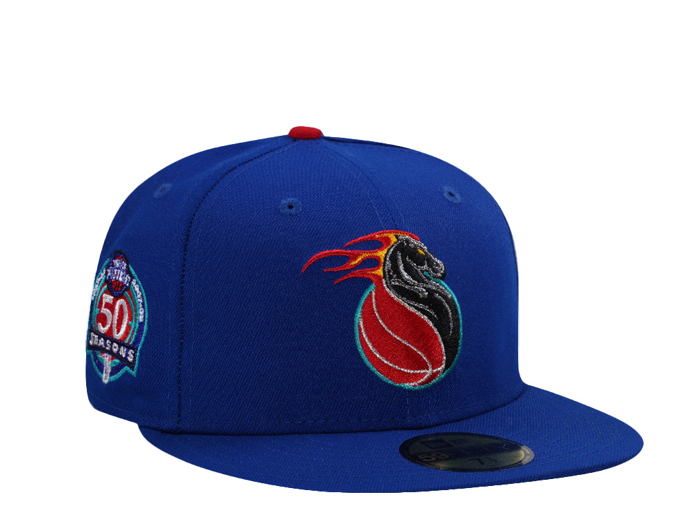 New Era Detroit Pistons 50th Anniversary Blue Prime Edition 59Fifty Fitted Cap