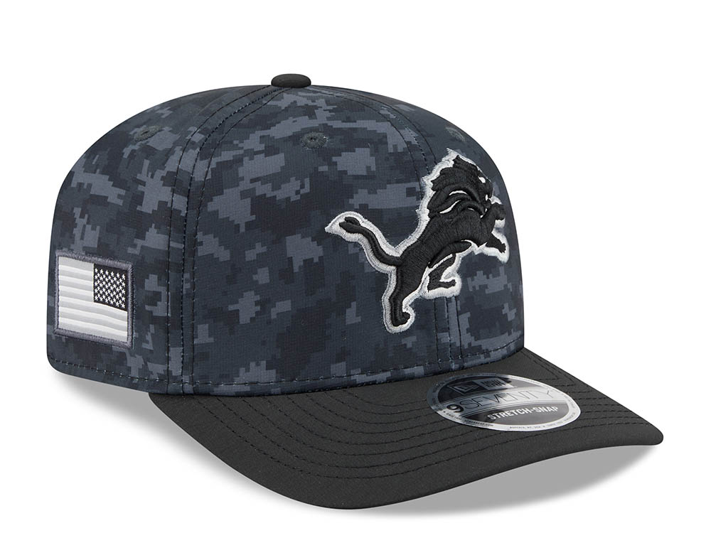 New Era Detroit Lions NFL Salute to Service 2026 Digi Camo Black 9Seventy Stretch Snapback Cap