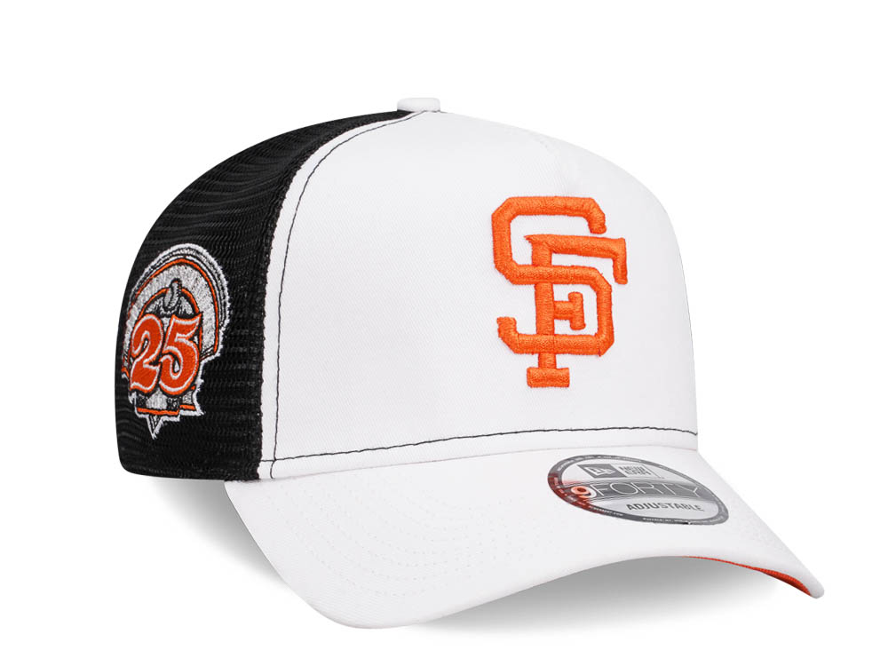 New Era San Francisco Giants 25th Anniversary White 9Forty A Frame Trucker Snapback Cap