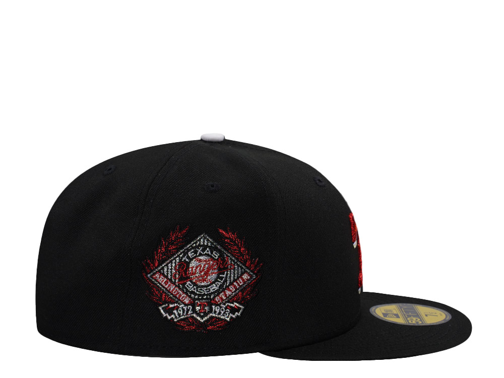 New Era Texas Rangers Arlington Stadium Metallic Black Prime Edition 59Fifty Fitted Cap