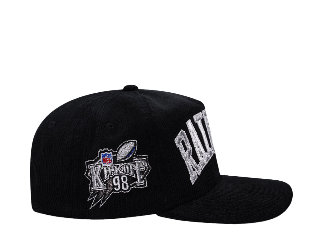 New Era Las Vegas Raiders Kickoff 1998 Black Corduroy Edition 19Twenty Snapback Cap