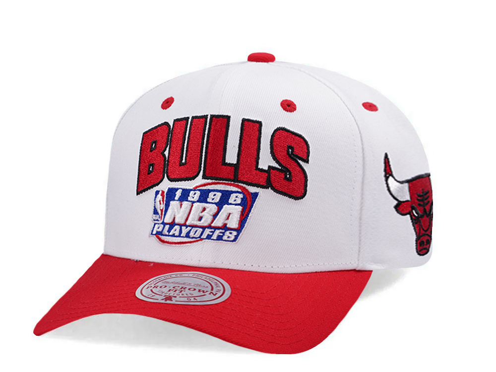 Mitchell & Ness Chicago Bulls NBA Playoffs 1996 Chrome Two Tone Editon Pro Crown Fit Snapback Cap
