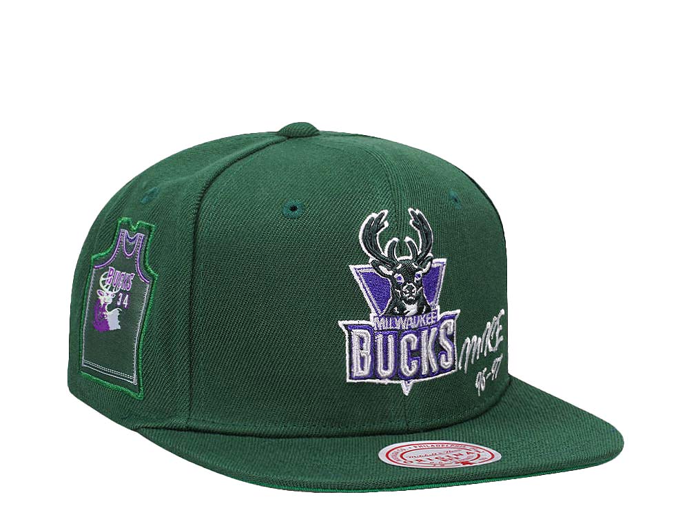Mitchell & Ness Milwaukee Bucks Jersey Love Hardwood Classic Snapback Cap