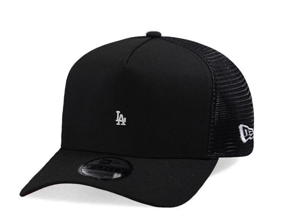 New Era Los Angeles Dodgers Micro Logo Black Edition 9Forty A Frame Trucker Snapback Cap