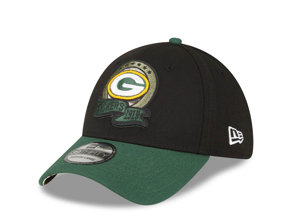 New Era Green Bay Packers Salute to Service 2022 39Thirty Stretch Cap