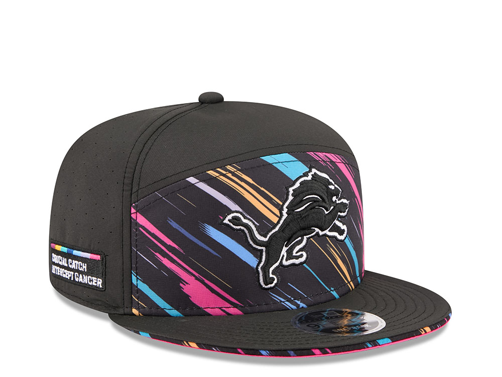 New Era Detroit Lions Crucial Catch 2026 Black Edition 9Fifty Split Panel Snapback Cap