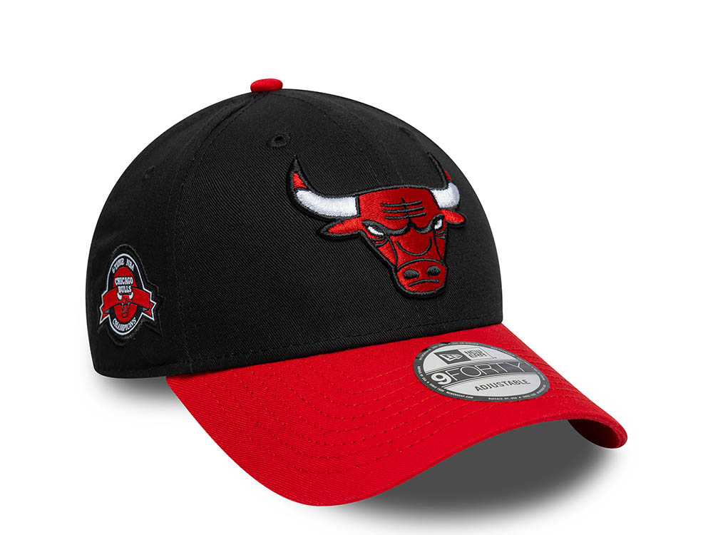 New Era Chicago Bulls Black 6 Time NBA Champions Edition 9Forty Strapback Cap