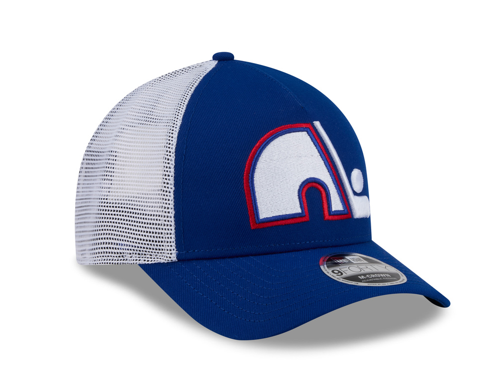 New Era Quebec Nordiques Official Team Color Edition 9Forty M Crown A Frame Trucker Snapback Cap