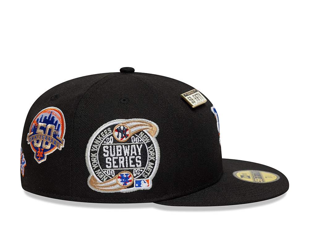 New Era New York Mets Subway Series Multi Patch Black Prime Edition 59Fifty Fitted Cap