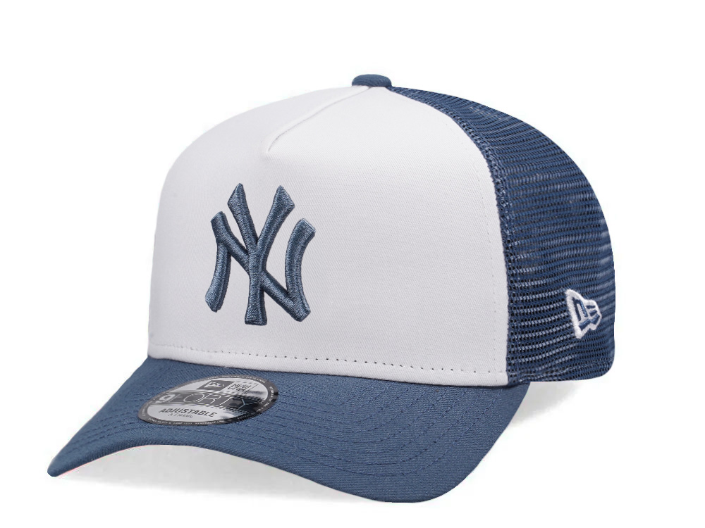 New Era New York Yankees Indigo White Two Tone Edition 9Forty A Frame Trucker Snapback Cap
